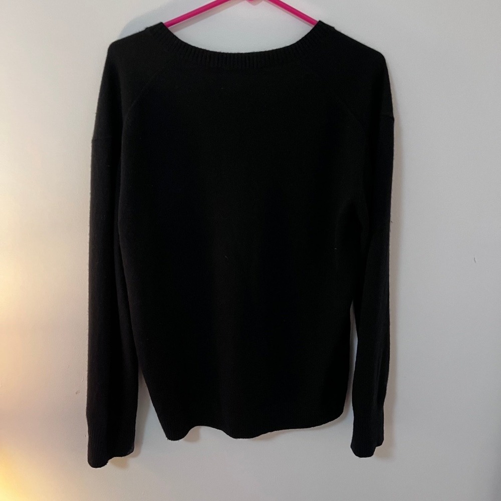 Everlane Cashmere Women Black V-Neck Knit Sweater Long Sleeve Size Small S - Picture 4 of 13